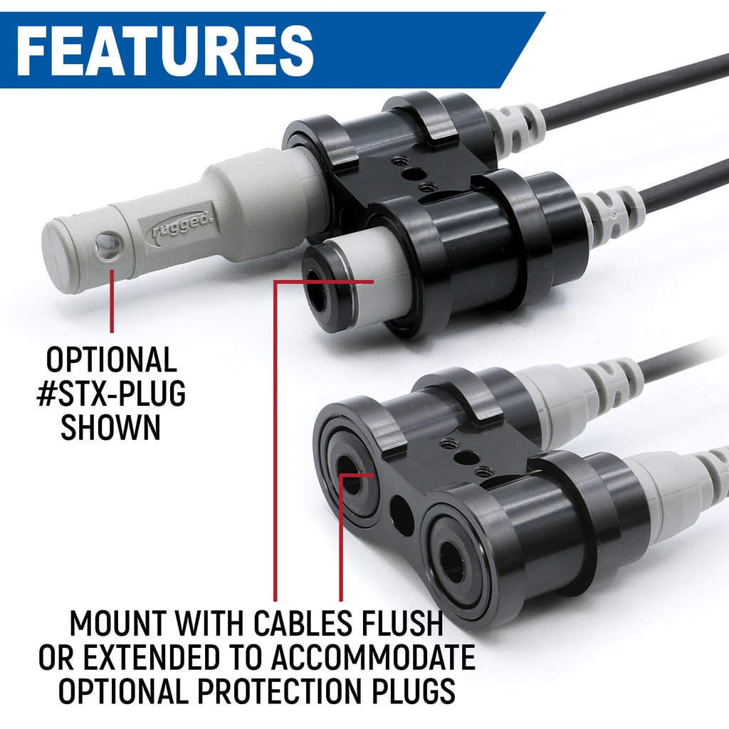 Dual Headset or Helmet Jack - Bar Mount